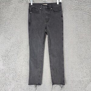 Madewell Jeans Womens 26 Black Stretch Mid Rise Stovepipe
